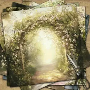 Papier met bloemenbogen