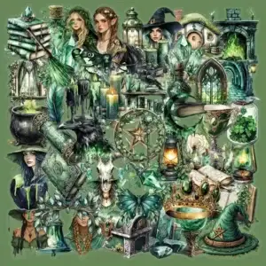 Transparante stickers magisch groen