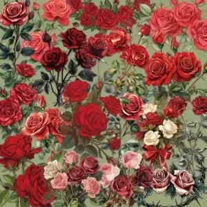 Transparante stickers rode rozen