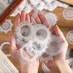 Transparante stickers Witte kantdesign