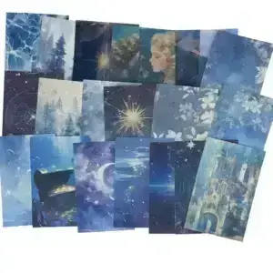 Mini decoratief papier blauw 20 stuks