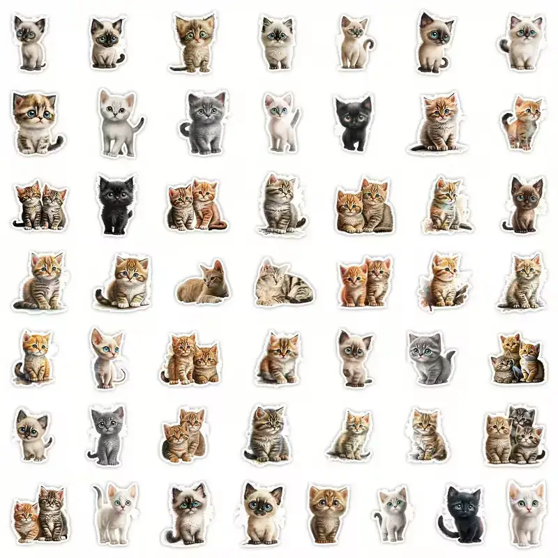 Katten Stickers โ Schattige Kittens | 10 stuks per zakje - Afbeelding 2