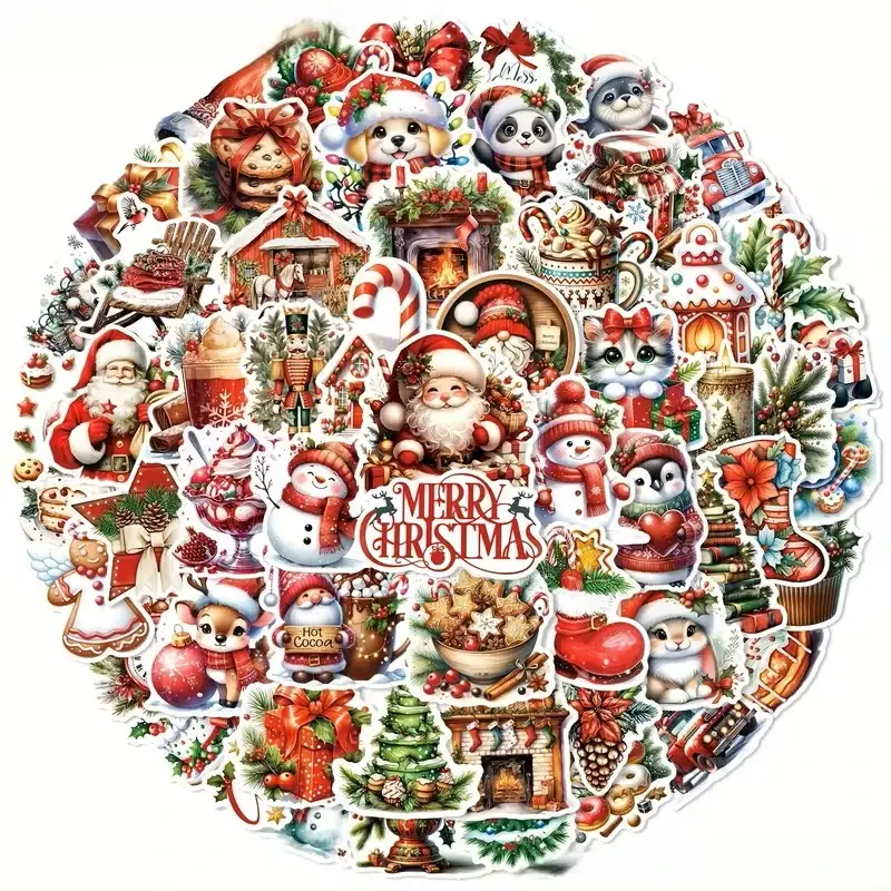Kerstmis Stickers โ 10 stuks per zakje | Scrapbooking, Cadeaus & Journaling - Afbeelding 2