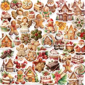 Kerst Gingerbread Stickers โ Set van 10 | Scrapbooking & Cadeau Decoratie