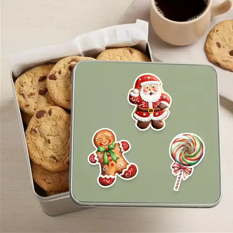 Kerst Gingerbread Stickers โ Set van 10 | Scrapbooking & Cadeau Decoratie - Afbeelding 2
