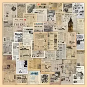 Vintage Krantenpagina Stickers – Set van 10 stuks
