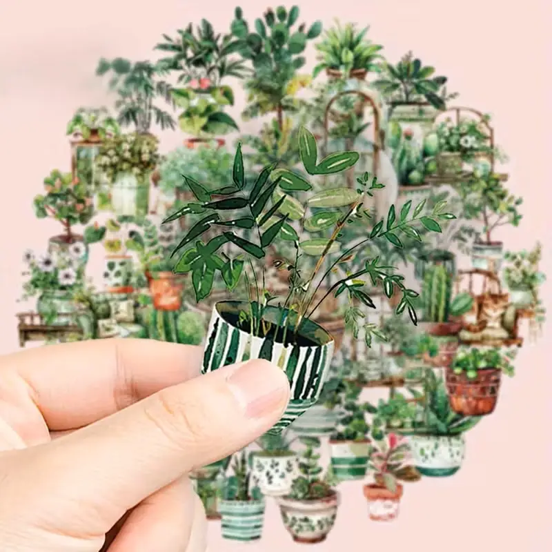 Transparante Stickers โ Planten in Potten (10 stuks) - Afbeelding 4