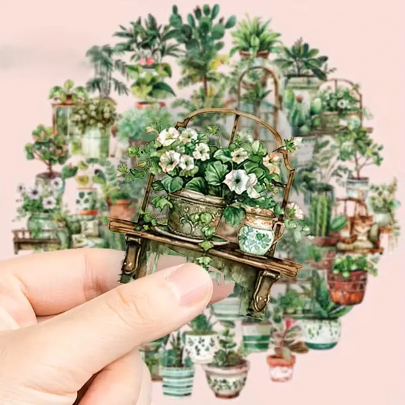 Transparante Stickers โ Planten in Potten (10 stuks) - Afbeelding 2