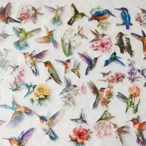 Transparante Stickers โ Vogels & Bloemen (10 stuks per zakje)