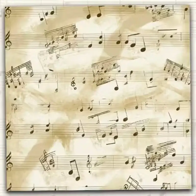 Papier Set Vintage Muziek Noten โ 10 decoratieve papieren (15x15 cm) - Afbeelding 3