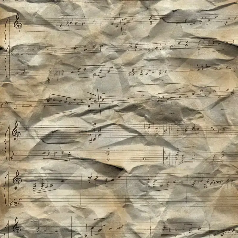 Papier Set Vintage Muziek Noten โ 10 decoratieve papieren (15x15 cm) - Afbeelding 4