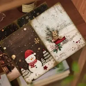 Scrap Set Kerstmis 4 Decoratieve Papieren + Kerstbal & Kerstboom Stickers