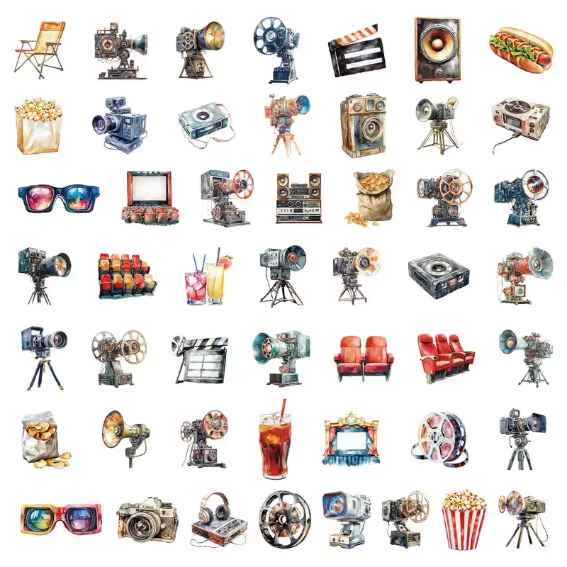 Transparante Stickers – Film & Camera Thema (10 stuks) - Afbeelding 2
