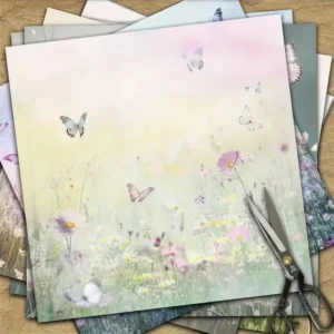 Bloemenwonderland decoratief papier 15x15