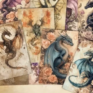 A5 decoratief papier draken