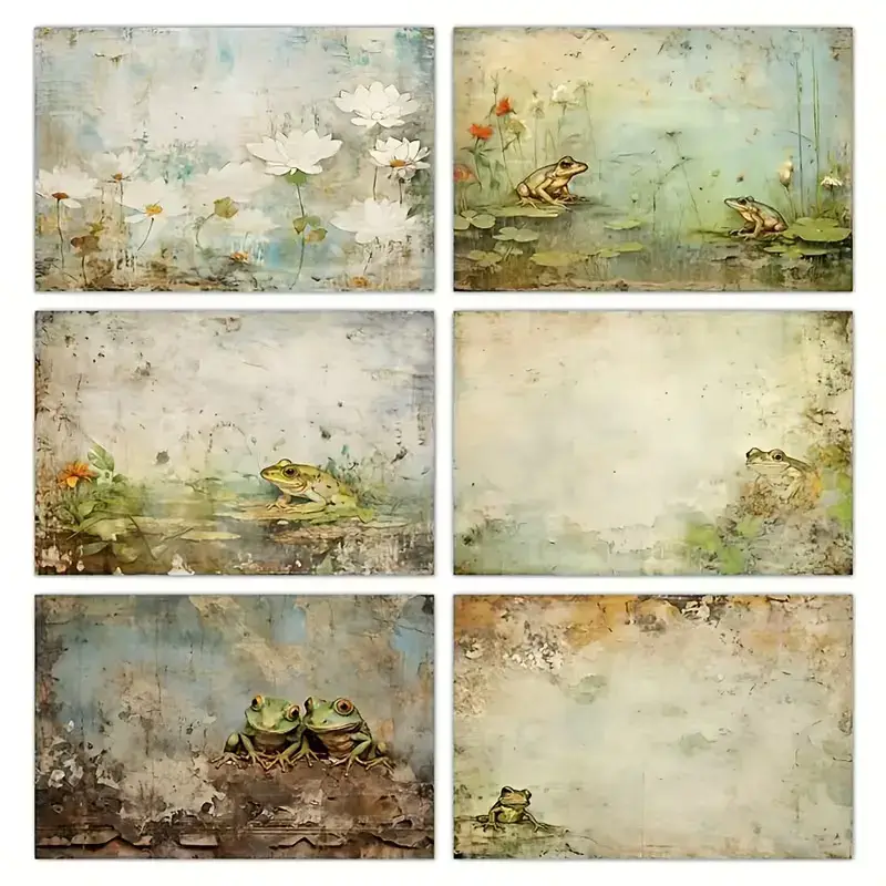 A5 Decoratief Papier – Kikkers & Moeras (8 stuks) - Afbeelding 2