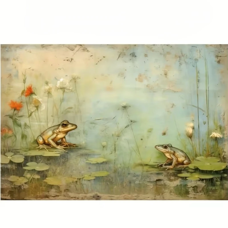 A5 Decoratief Papier – Kikkers & Moeras (8 stuks) - Afbeelding 4